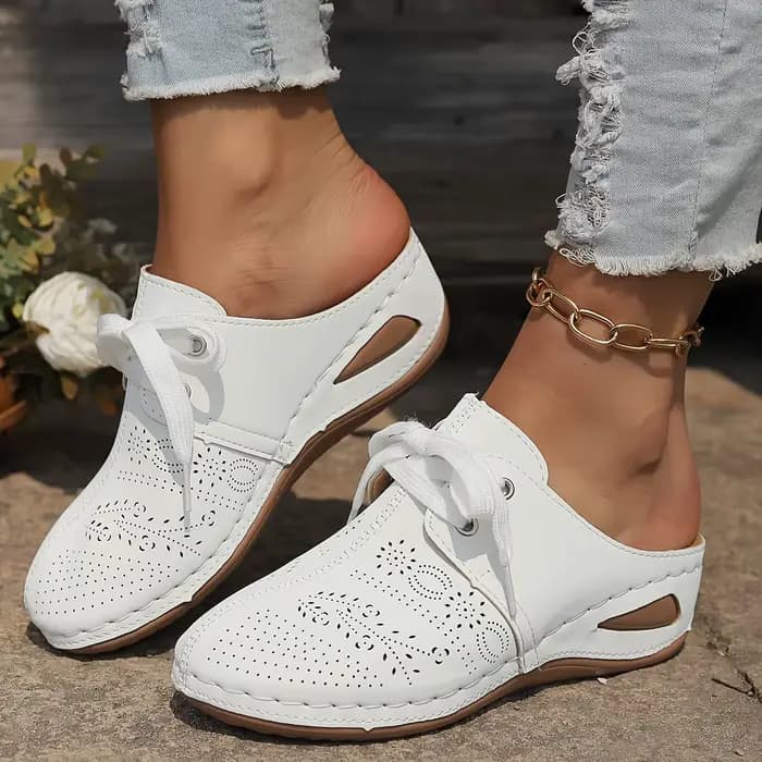 Sandales élégantes à talons compensés de couleur unie pour femmes – Chaussures à plateforme conforta