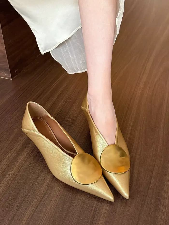 Chaussures à talons pour femmes Luxury2026, bout pointu, talons bas, chaussures de créateur, escarpi