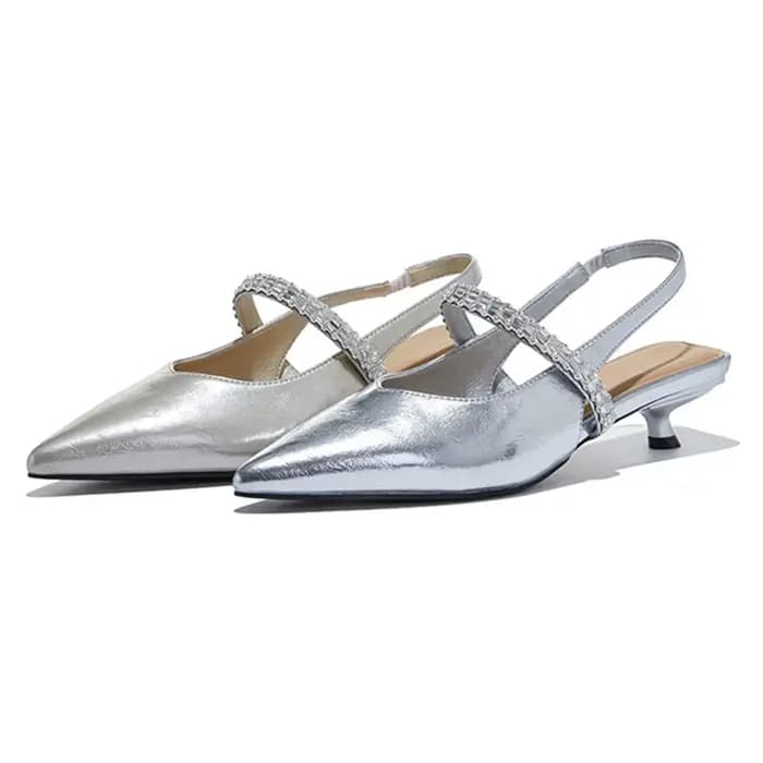Sandales fermées à talon aiguille et bout pointu pour femme, style Mary Jane, grande taille, avec br