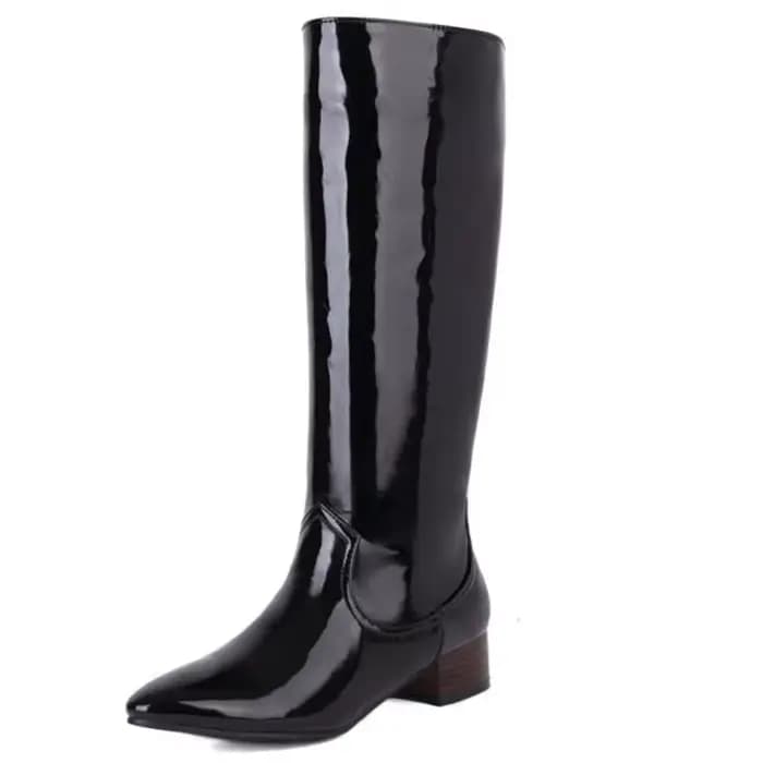 REAVE Aan-Bottes hautes au genou pour femme, talons épais, bleu, jaune, pointu, à enfiler, dame, con