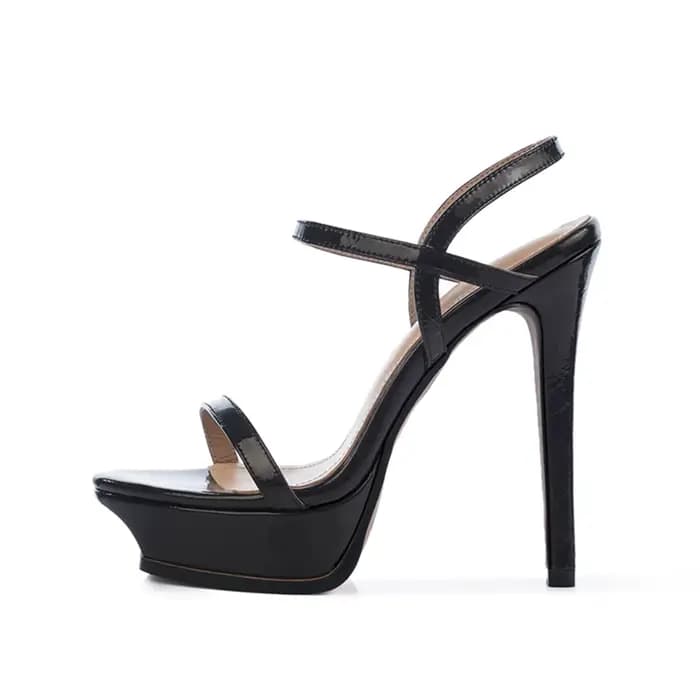 Arden Furtado 2025 été métal peau de vache plate-forme Banquet chaussures bout rond Sexy Super haut 