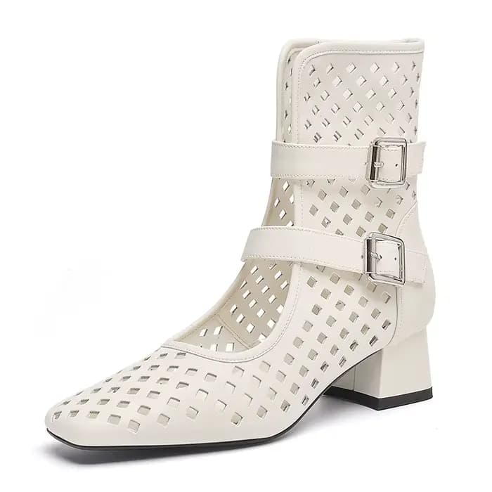 Ods Sexy marque de luxe or gladiateur sandales plate-forme Beige été maille grille bottines sandales