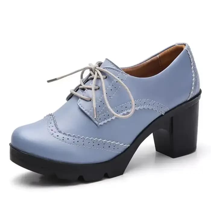 Escarpins à Talons Hauts et Carrés en Cuir group pour Femme, Chaussures Richelieu