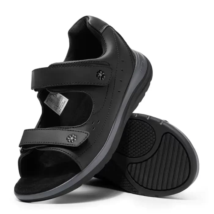 Sandales orthopédiques FitVille pour femmes diabétiques, à bout ouvert, largeur large, avec sangles 