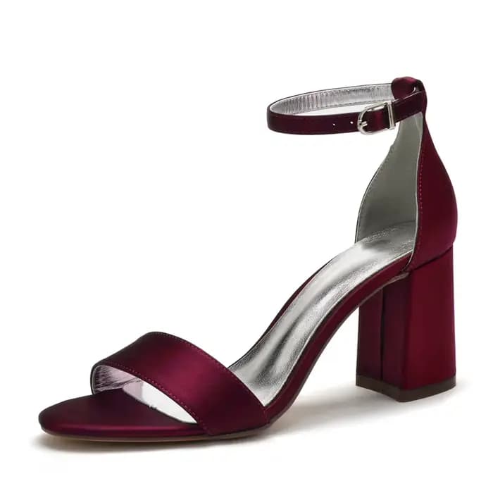 Sandales de mariée à talon carré