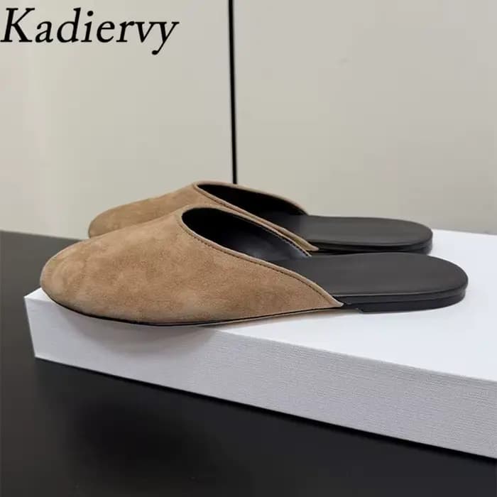 Mules en daim pour femme