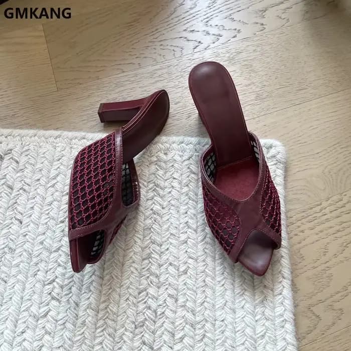 Mules à talon épais pour femmes