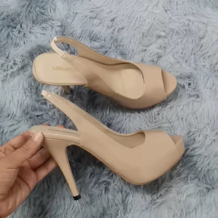 Escarpins en cuir verni à bout ouvert pour femmes
