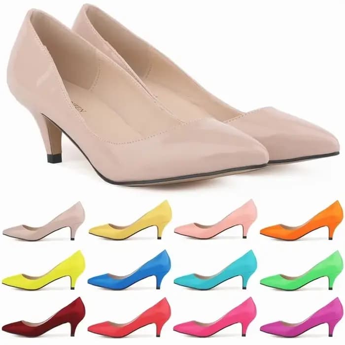 Femmes pompes classique Sexy bout pointu 5 cm bas Med chaton talons hauts chaussures printemps marque Design robe chaussures de mariage grande taille 35-42