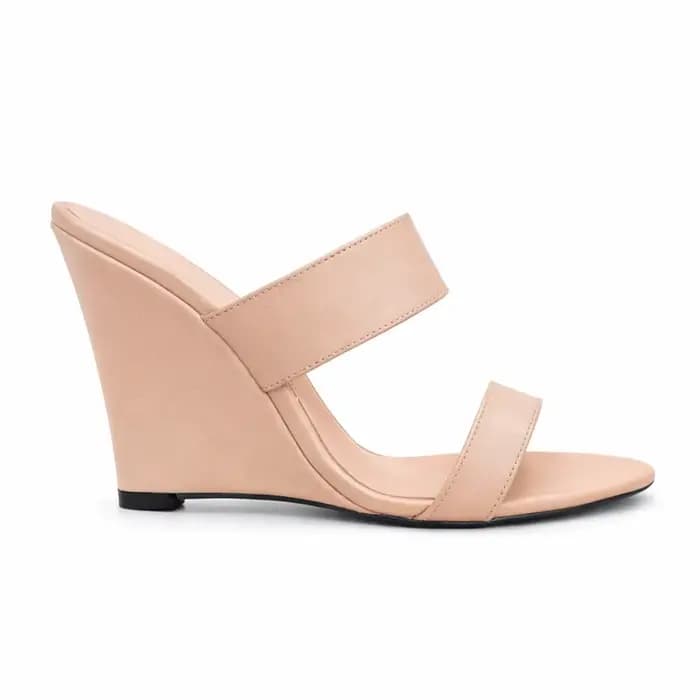 Sandales compensées en cuir imprimé léopard Rouge/Nude/Noir – Talons hauts de luxe pour femme