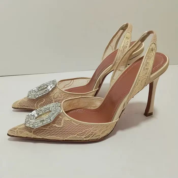 Escarpins d'été en dentelle à talons hauts pour femmes