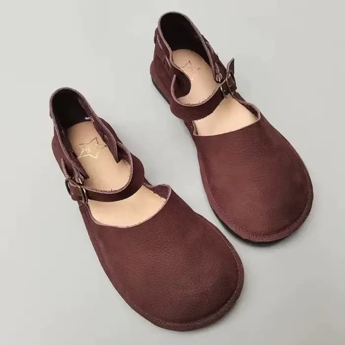 Careaymade-Sandales de loisirs rétro en cuir véritable pour femmes, faites à la main, confortables, résistantes à l'eau, respirantes, à tête ronde
