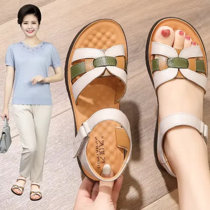 2025 été en cuir femmes sandales chaussures femme décontracté doux