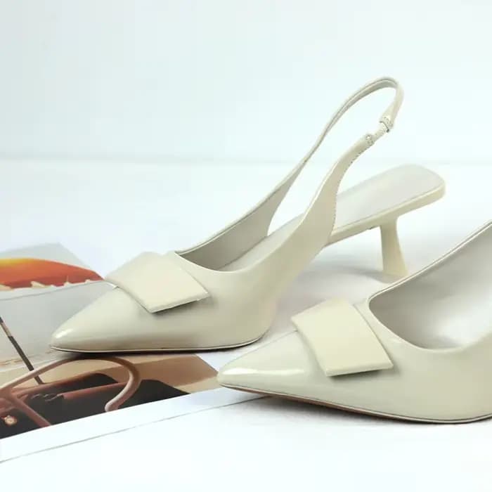 Sandales d'Été Blanches à Talons Hauts Pointus pour Femme, Chaussures Simples à Structure Carrée, de Style Styliste, Légères et Élégantes, à la Mode