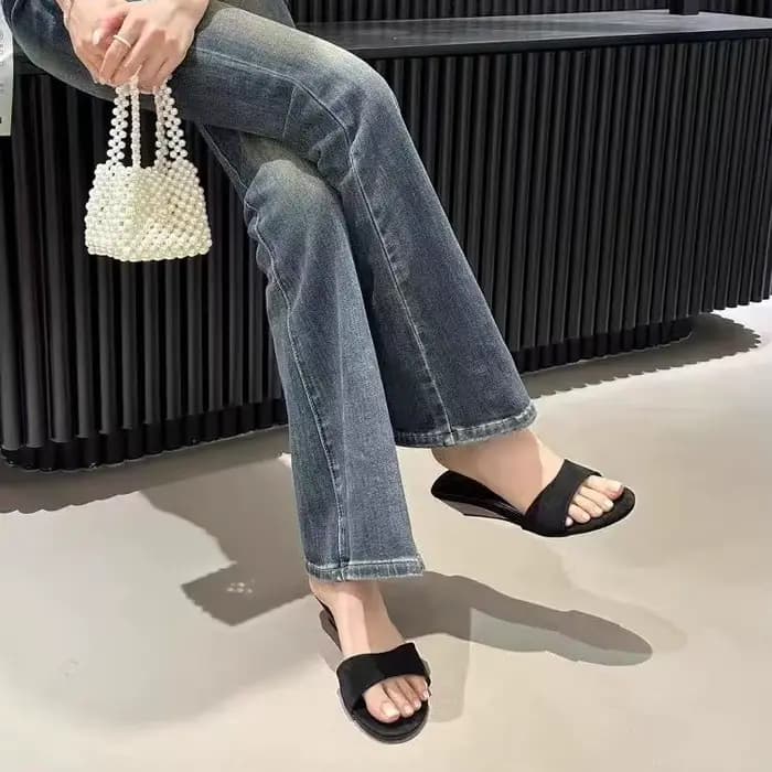 Nouvelles sandales compensées imprimé léopard pour femme