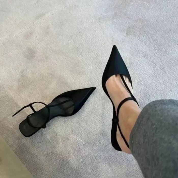 Chaussures pour femmes, sandales sexy à bout pointu, sandales confortables à talon bas, sandales tendance, simples, polyvalentes, grandes tailles, escarpins