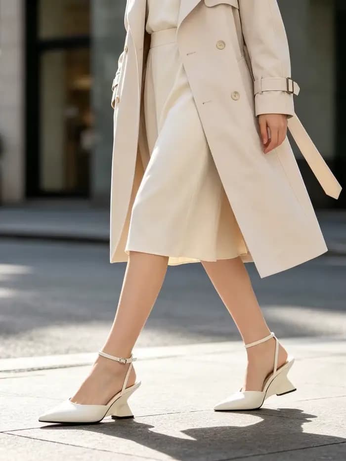 Marque de luxe femmes bout pointu sandales à talons compensés été nouveau peu profond un mot boucle chaussures de créateur mode Slingback Mules chaussures