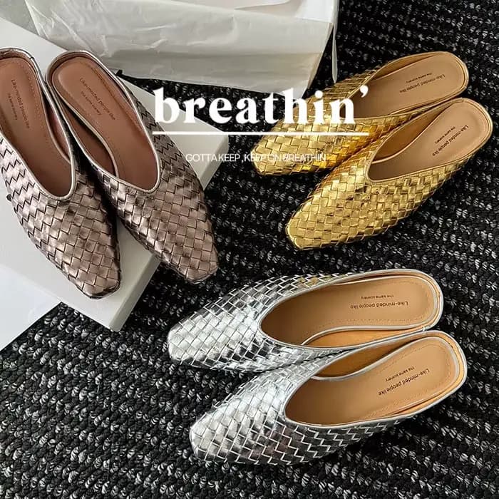 Mules pour femmes en cuir naturel