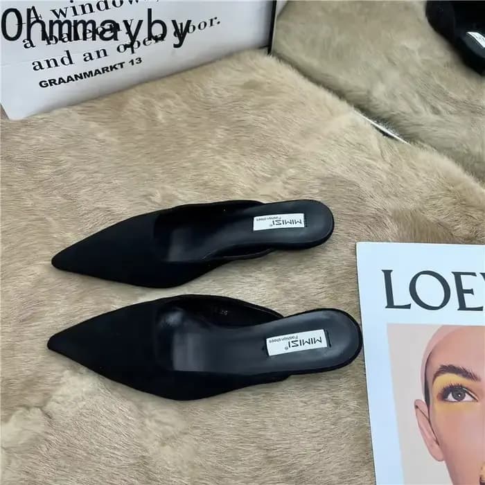 Mules pointues à imprimé léopard pour femmes