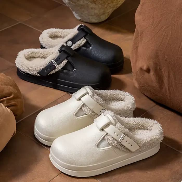 Mules imperméables en fourrure Eva pour femmes