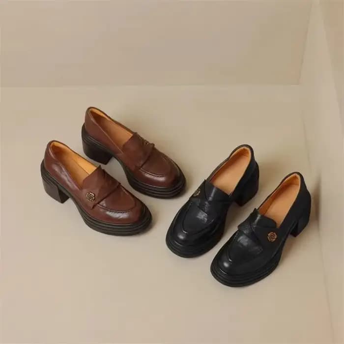 Femmes chaussures à talons hauts 2025 rétro printemps automne Performance casual