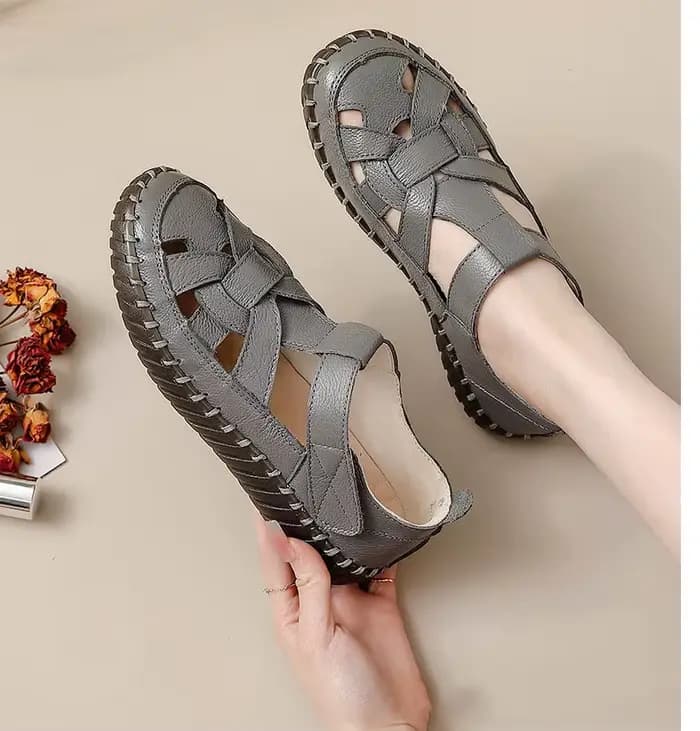 Nouvelles sandales de gladiateur en cuir véritable pour femmes chaussures orthopédiques dames