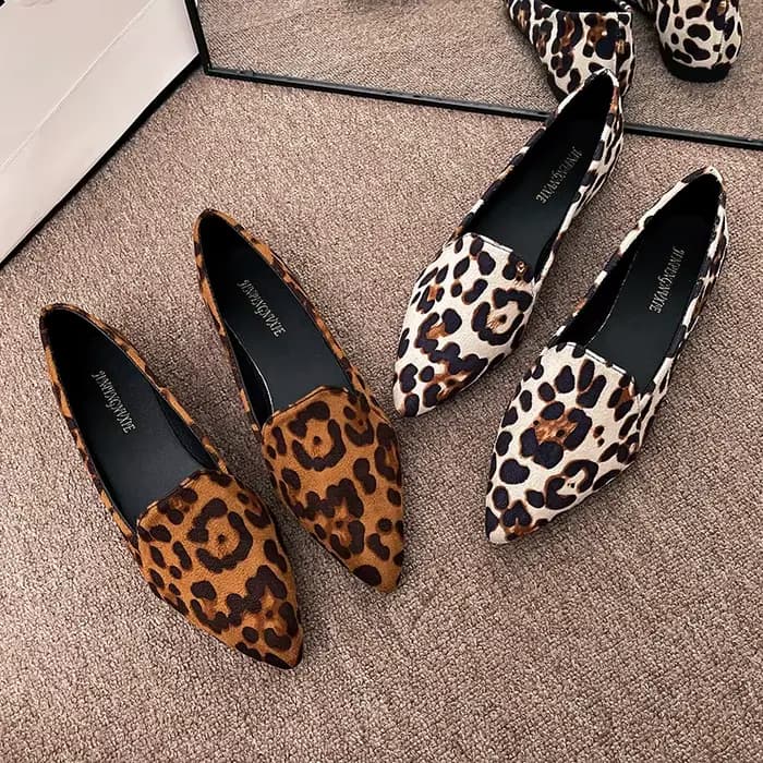 Nouvelle Collection 2026 – Escarpins Femme à Bout Pointu Imprimé Léopard