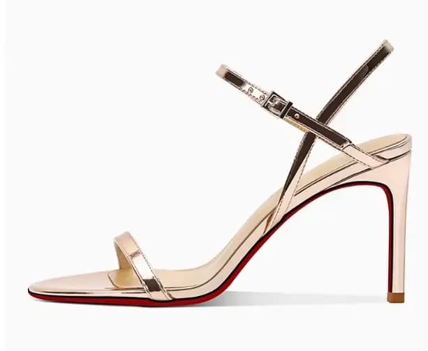 Nouvelles sandales à talons hauts de tempérament en cuir verni argenté pour femmes avec orteils exposés, talons fins et chaussures simples confortables