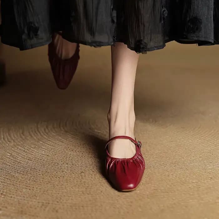Mules d'été en cuir véritable pour femmes