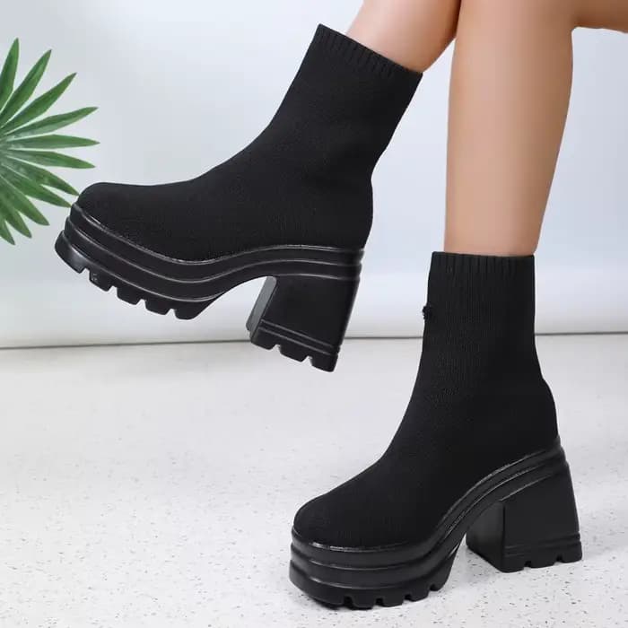 Bottines pour femmes chaussures à plate-forme de mode talons bloc bottes