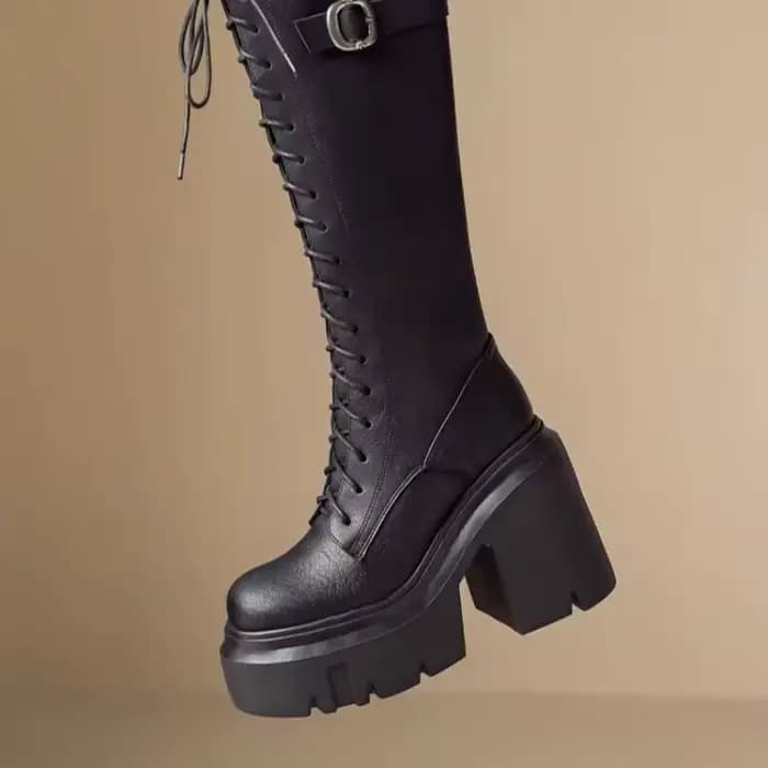 Bottes de chevalier à talons Super hauts pour femmes, cuissardes fines, automne hiver, plateforme haute pour femmes