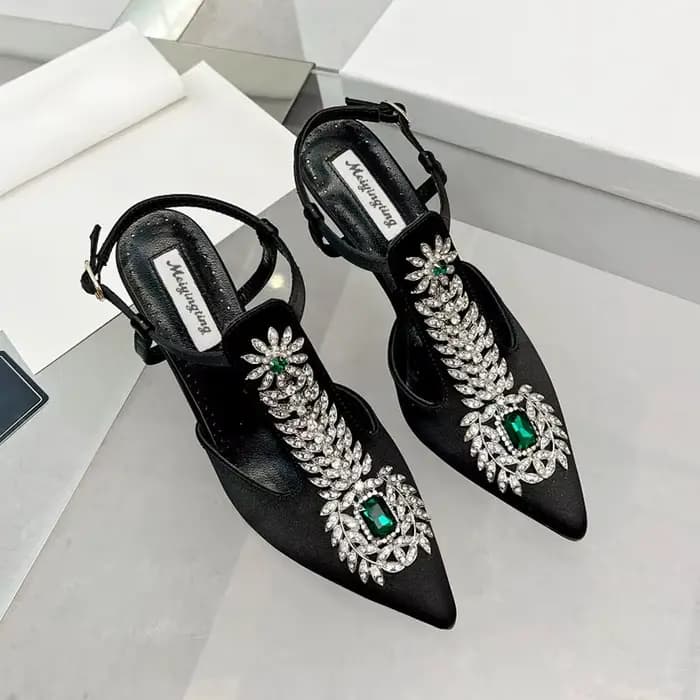 2025 luxe femmes talons hauts strass pointu mariage