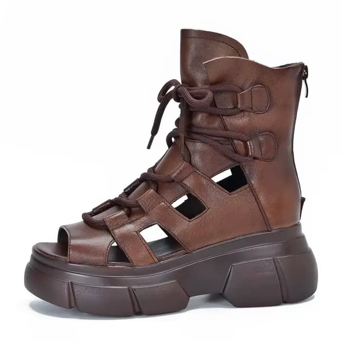 DRKANadvocate-Sandales rétro en cuir véritable pour femme