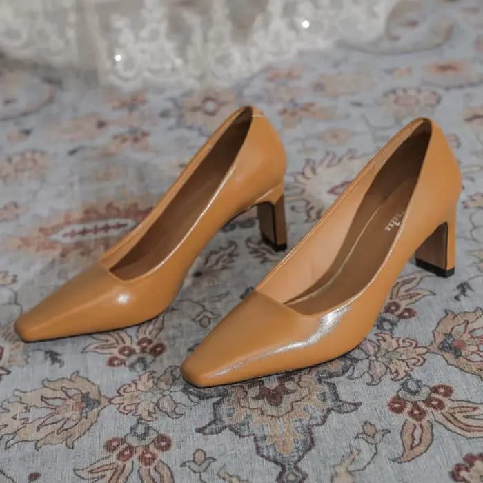 Chaussures en cuir à talons hauts pour femmes, escarpins rétro français, chaussures simples, talon moyen, noir, travail professionnel, nouveau