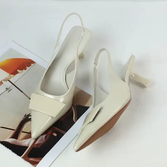 Sandales d'Été Blanches à Talons Hauts Pointus pour Femme, Chaussures Simples à Structure Carrée, de Style Styliste, Légères et Élégantes, à la Mode