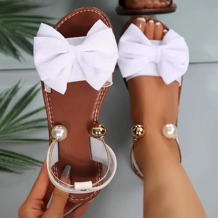 Femmes sandales doux Bow été confortable chaussures De créateur femmes plat en plein air femmes 2025 nouvelles sandales été Zapatos De Mujer