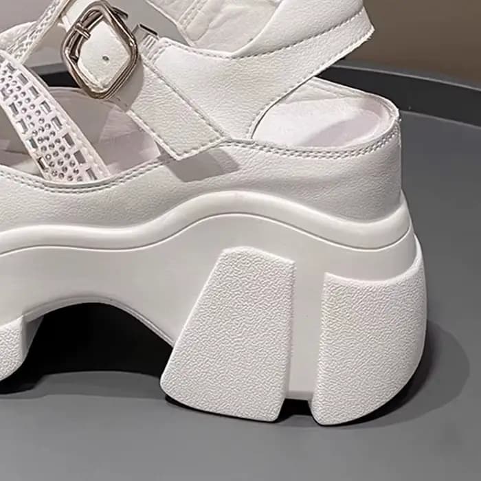 Sandales à Plateforme avec Strass pour Femme