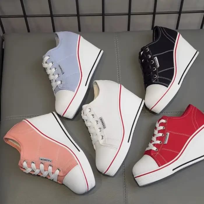 Chaussures femmes nouvelle femme toile compensée vulcaniser