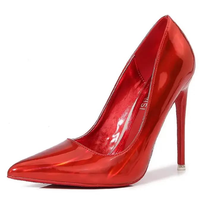 Chaussures en cuir verni à talons hauts et fins pour femmes