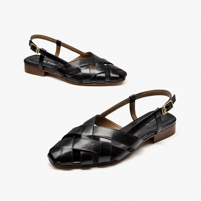 BEAUTODAY – sandales gladiateur en cuir de vache pour femmes