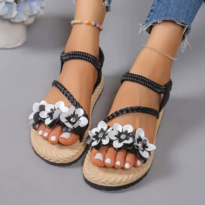 Sandales à enfiler pour femmes avec élastique réglable — Nouveau style d'été