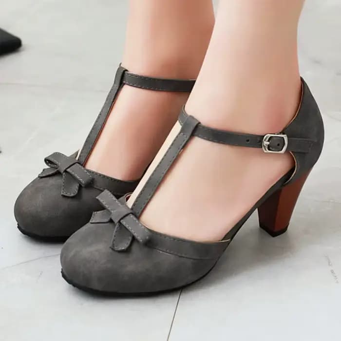 Escarpins élégants pour femmes Lolita D'Orsay chaussures d'été mode sangle noir gris talons hauts