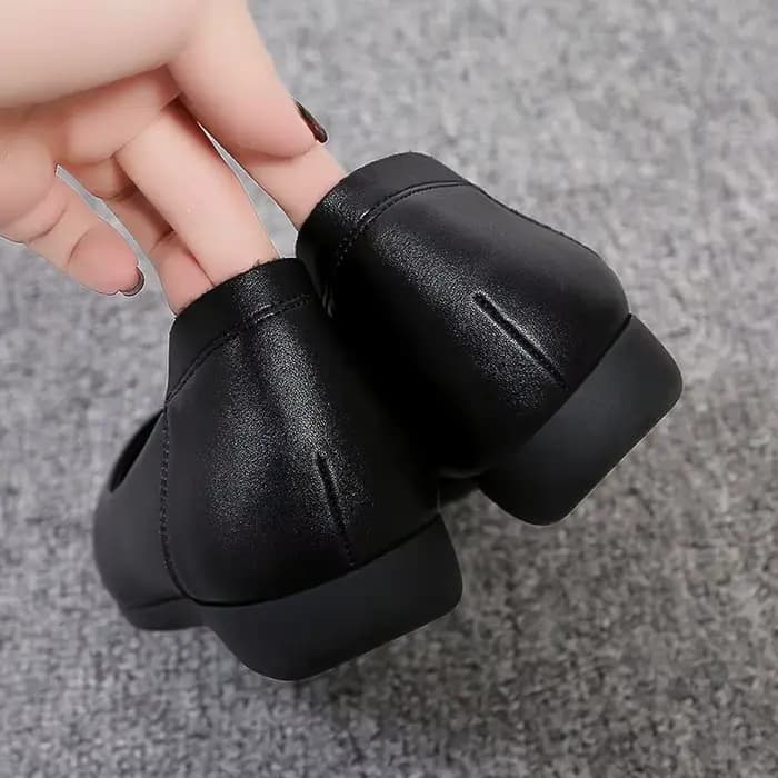 Talon compensé bout pointu bas élégant noir chaussures pour femmes 2025 dames