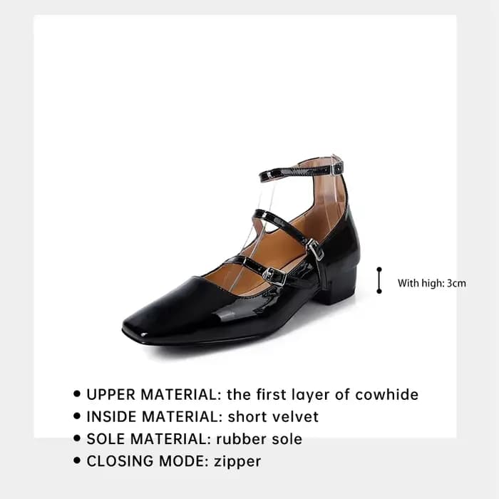 Ods femmes pompes Mary Jane chaussures rouge argent noir élégant trois sangles de boucle printemps automne