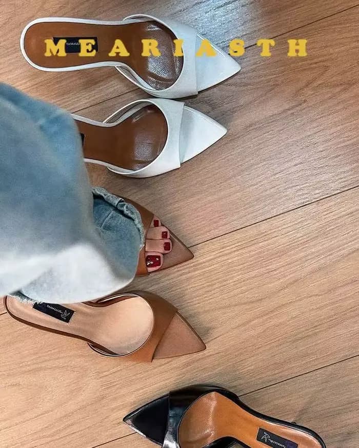 Chaussures pointues à talons hauts et bout ouvert pour femmes