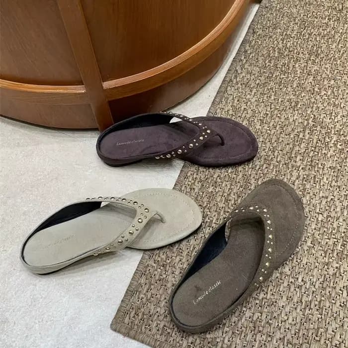 Sandales à talon épais rétro pour femmes, style estival polyvalent, sandales plates pour les vacances, tongs décontractées de plage