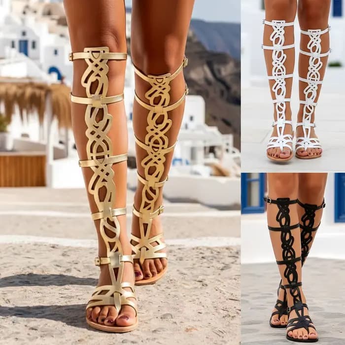 Sandales pour femmes 2026, faites à la main, en cuir grec, montantes, pour mariage et festival, avec soutien de la voûte plantaire, élégantes, tendance
