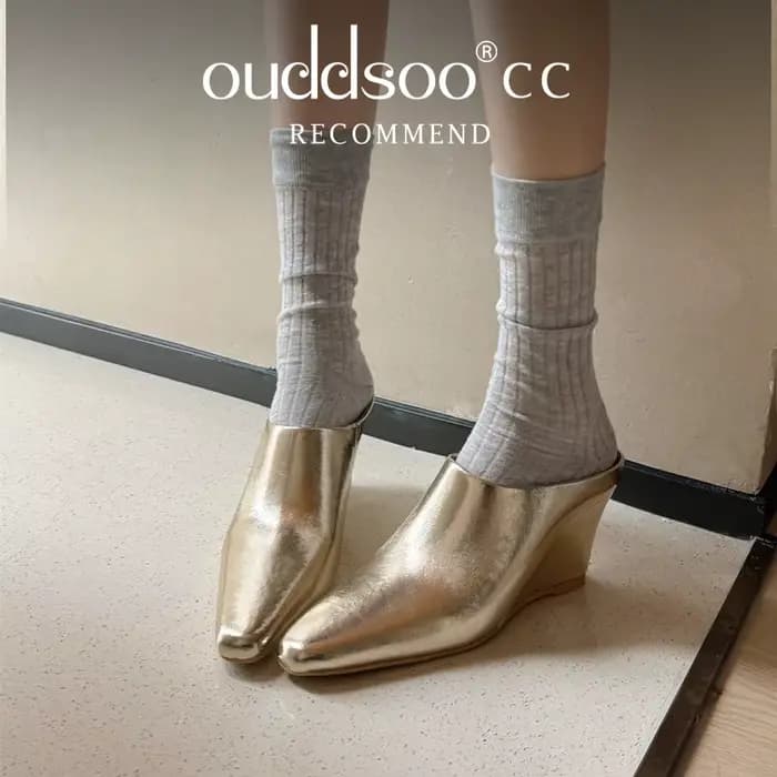 Ods Mules pour femmes 2025 pantoufles mocassins décontractés Pantofle diapositives bout carré bas sur une cale luxe nouveaux talons bloc couverture mode