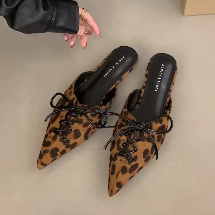 Sandales à talons pour femmes motif léopard