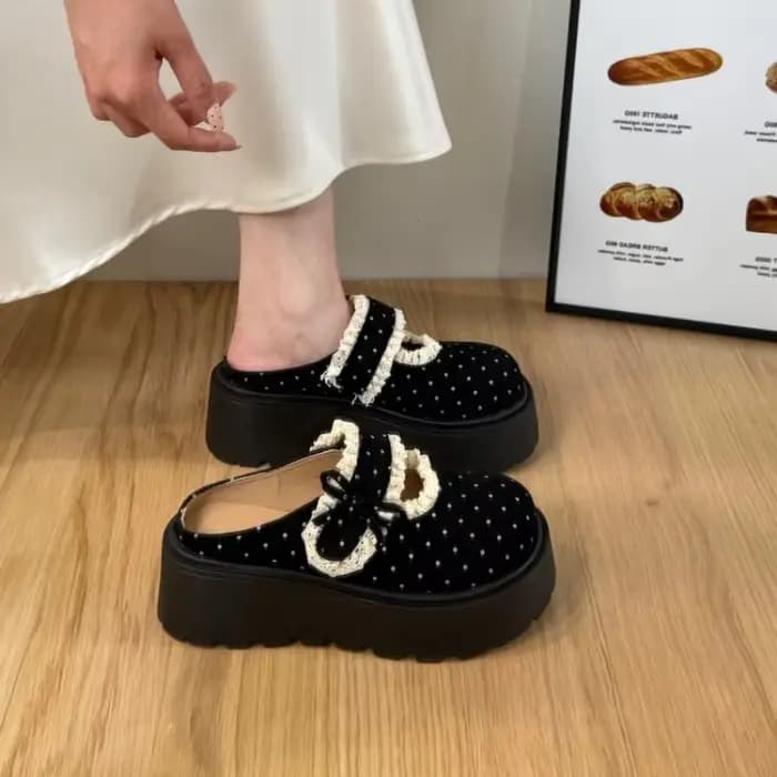 Nouvelles mules Mary Jane à plateforme à pois pour femme 2026